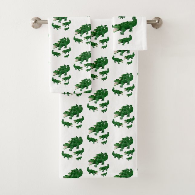 Bathroom Towel Sets Alligators (Insitu)