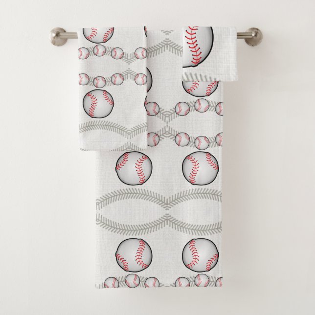 Bathroom Towel Sets Baseball (Insitu)