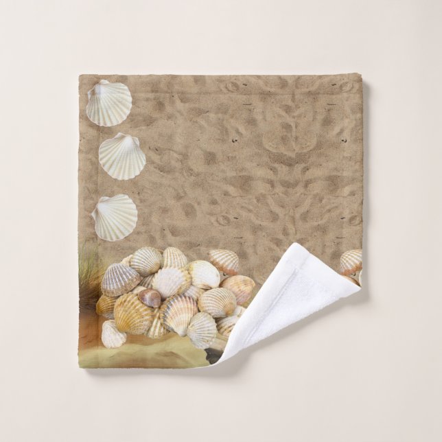 Bathroom Towel Sets Beach Clams Beach Stones (Wash Cloth)