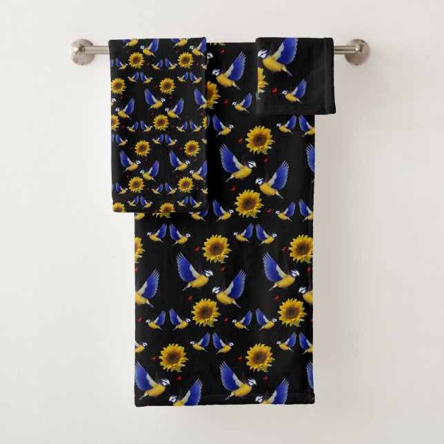 Bathroom Towel Sets Birds (Insitu)