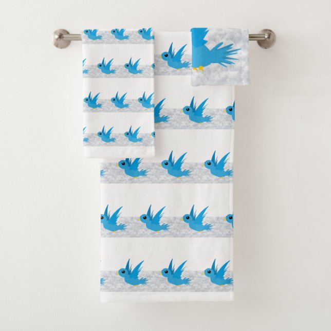 Bathroom Towel Sets Birds (Insitu)