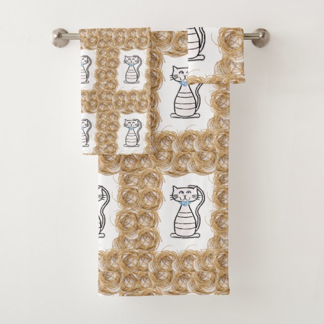 Bathroom Towel Sets Cat (Insitu)