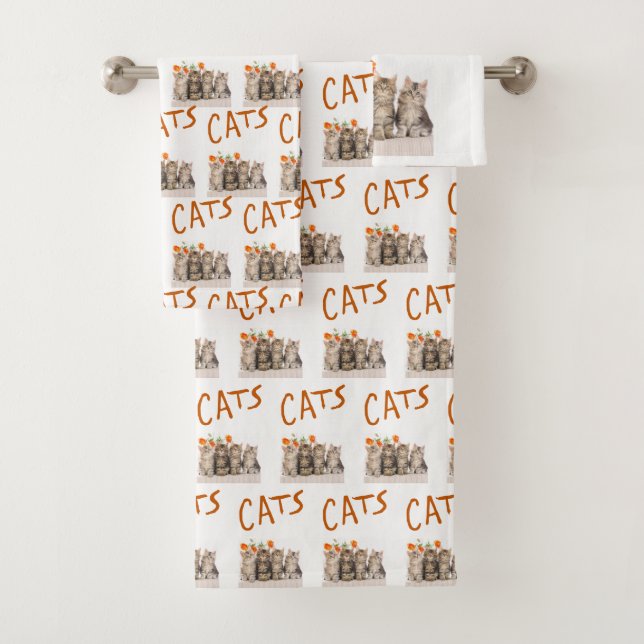 Bathroom Towel Sets Cats (Insitu)