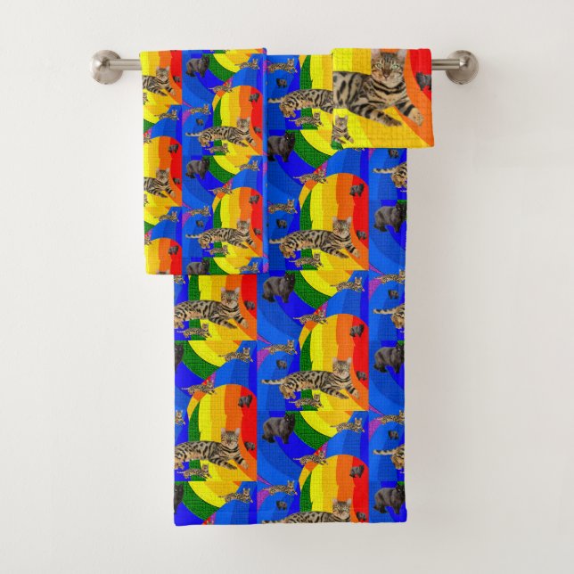 Bathroom Towel Sets Cats (Insitu)