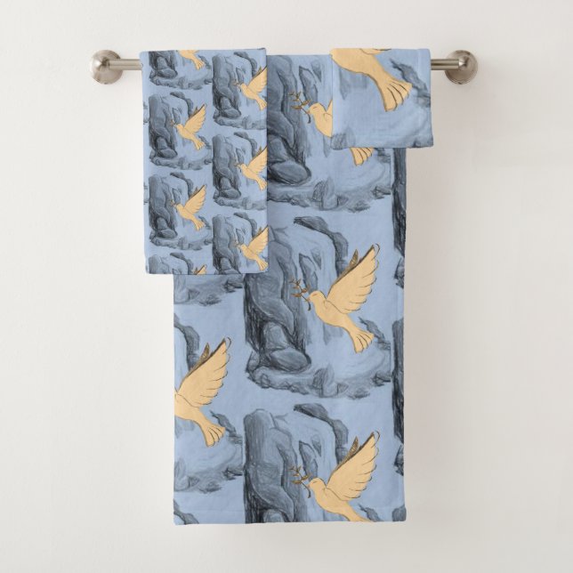 Bathroom Towel Sets Doves (Insitu)