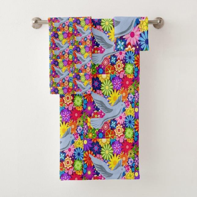 Bathroom Towel Sets Doves (Insitu)