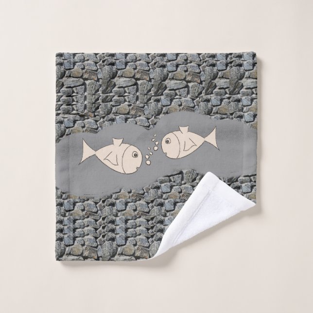 Bathroom Towel Sets Fish (Wash Cloth)