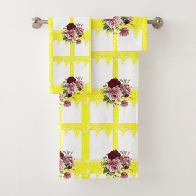 Bathroom Towel Sets Floral (Insitu)