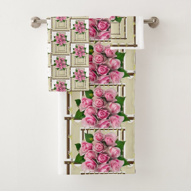 Bathroom Towel Sets Floral (Insitu)
