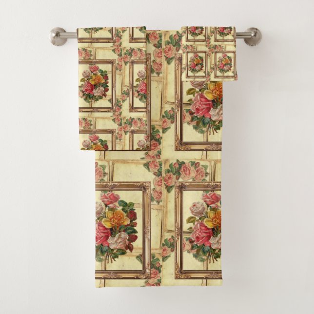 Bathroom Towel Sets Floral (Insitu)