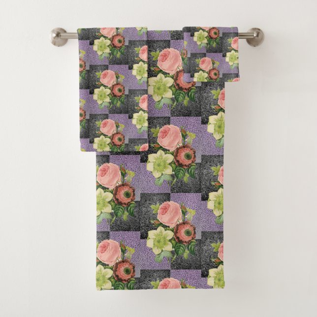 Bathroom Towel Sets Floral (Insitu)