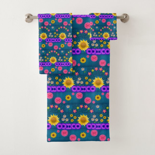 Bathroom Towel Sets Floral (Insitu)