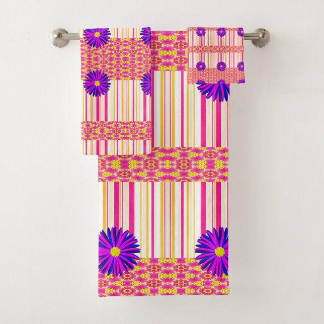 Bathroom Towel Sets Floral (Insitu)