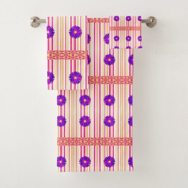 Bathroom Towel Sets Floral (Insitu)