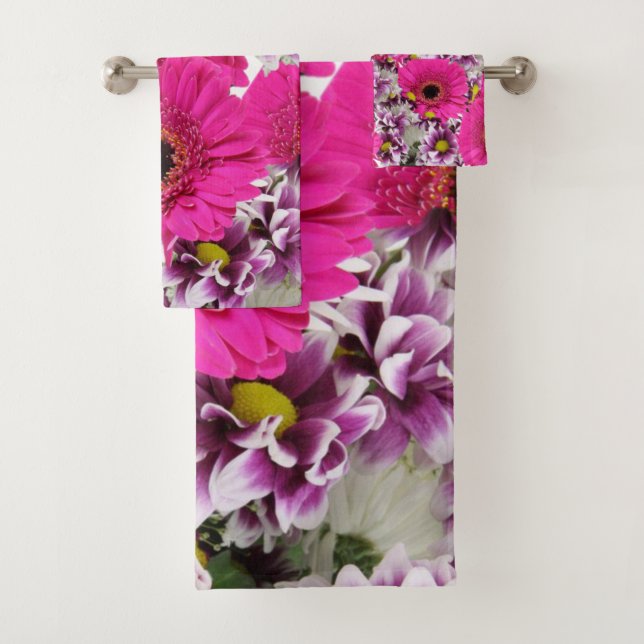 Bathroom Towel Sets Floral (Insitu)