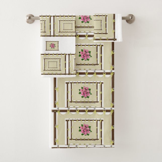 Bathroom Towel Sets Floral (Insitu)