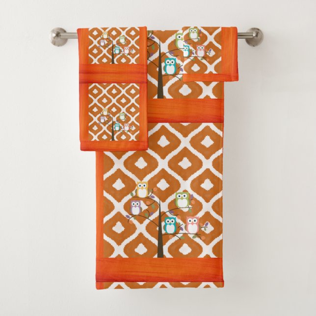 Bathroom Towel Sets Owl (Insitu)