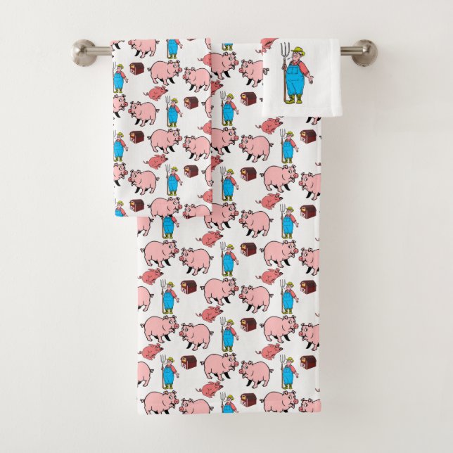 Bathroom Towel Sets Pigs (Insitu)