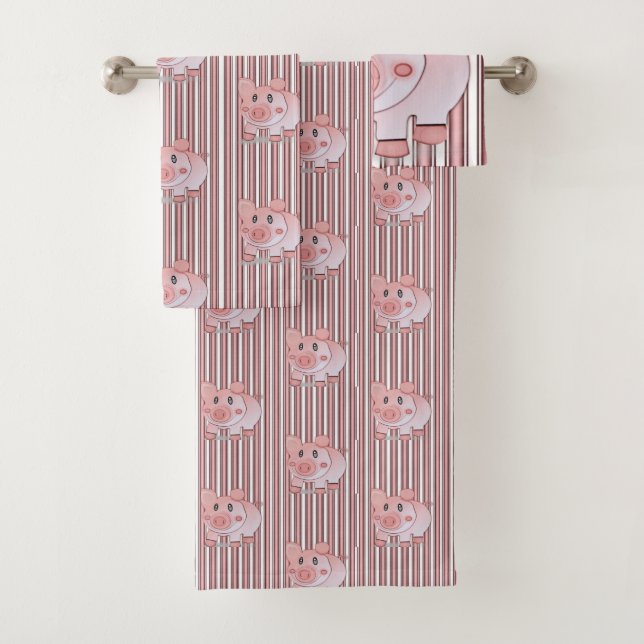 Bathroom Towel Sets Pigs (Insitu)