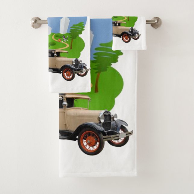 Bathroom Towel Sets Retro Woman (Insitu)