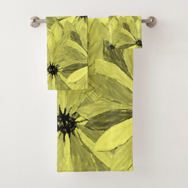 Bathroom Towel Sets Sunflowers (Insitu)