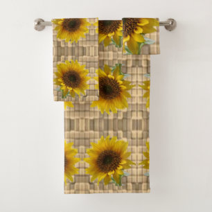 Bathroom Towel Sets Sunflowers