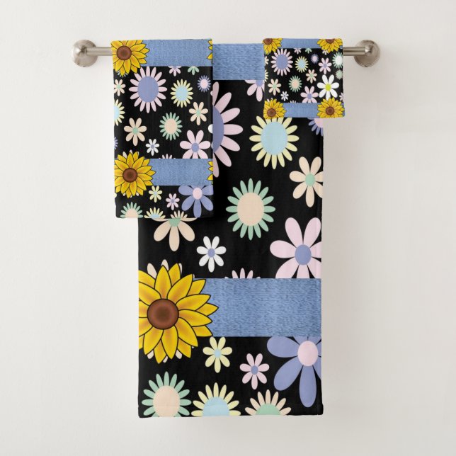 Bathroom Towel Sets Sunflowers (Insitu)