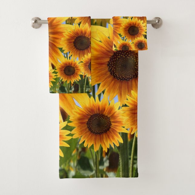 Bathroom Towel Sets Sunflowers (Insitu)