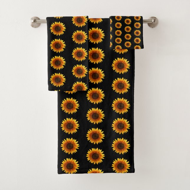 Bathroom Towel Sets Sunflowers (Insitu)