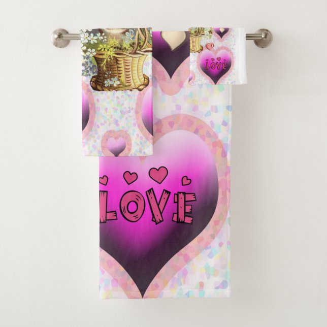 Bathroom Towel Sets Valentine's Day (Insitu)