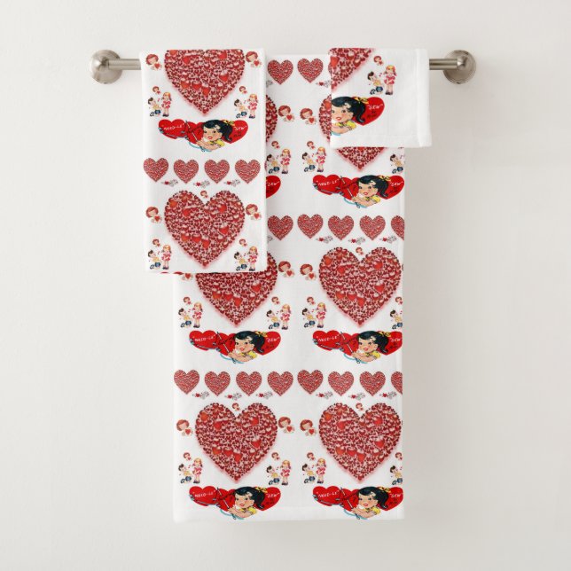Bathroom Towel Sets Valentine's Day (Insitu)