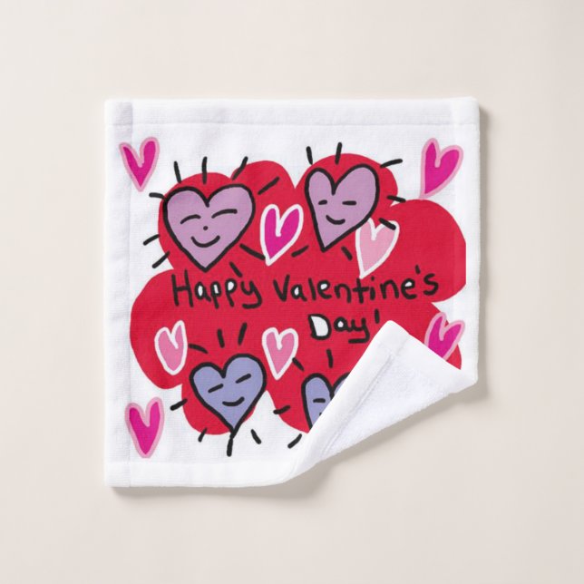 Bathroom Towel Sets Valentine's Day (Wash Cloth)