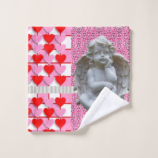 Bathroom Towel Sets Valentine's Day, Angel (Wash Cloth)