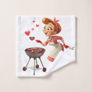 Bathroom Towel Sets Valentine's Day Cooking Hearts
