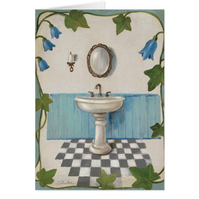 Bathroom with Floral Border (Front)