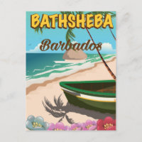 Bathsheba Beach Barbados vacation poster