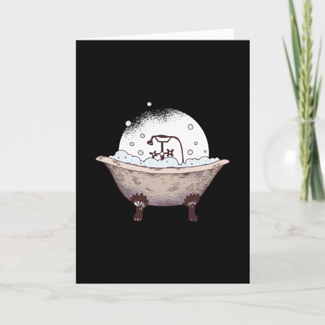 Bathtub Cartoon Card (Front)