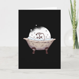 Bathtub Cartoon Card