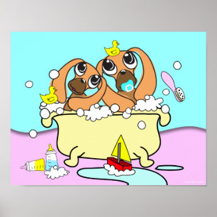 Bathtub Dachshund Puppy Poster 15