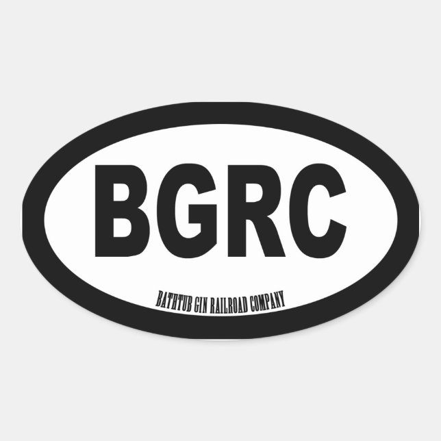 Bathtub Gin Railroad Company Oval Text Only Oval Sticker (Front)