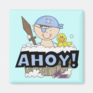 Bathtub Pirates - Brunette Boy Tshirts and Gifts Magnet