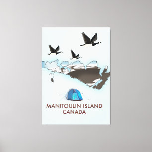 Bathurst Island Canada Travel map Canvas Print