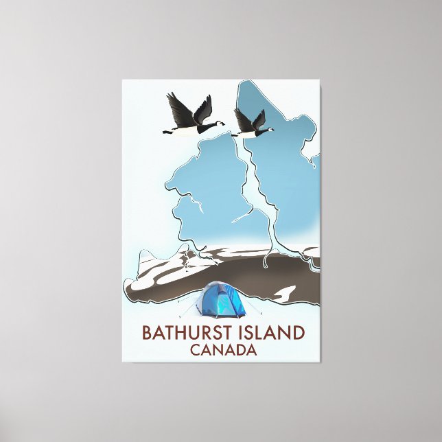 Bathurst Island Canada Travel map Canvas Print (Front)