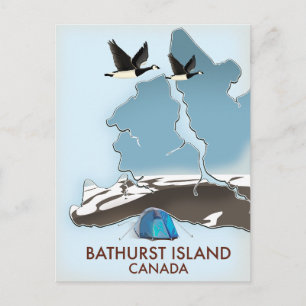 Bathurst Island Canada Travel map Holiday Postcard