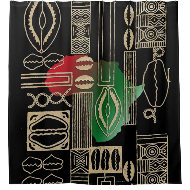 Batik Beads Motif Shower Curtain (Front)