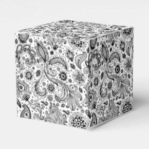 Batik boho style floral paisley pattern favour box