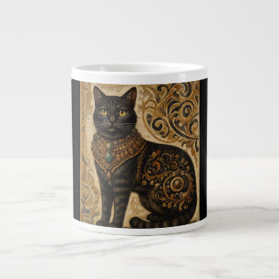 Batik Cat, Black Cat, Vintage Style Speciality Mug