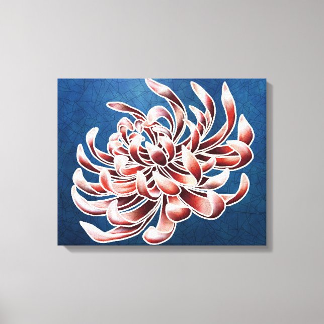 Batik Chrysanthemum Canvas Print (Front)