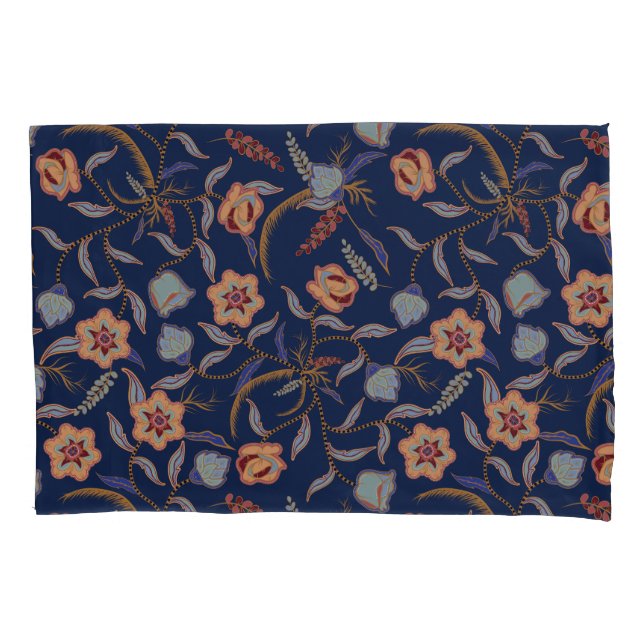 BATIK FLORAL BOTANICAL PILLOWCASE (Front-Left)