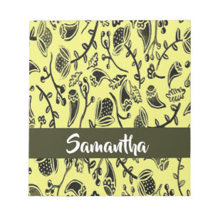 Batik floral brown pattern notepad